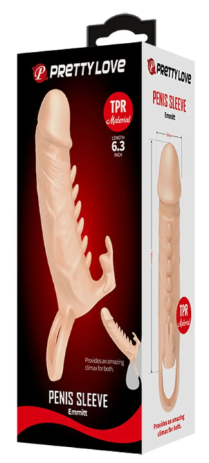 Удлиняющая насадка (удлиняет на 4 см) PREETTY LOVE - Penis Sleeve Emmitt Sex Aura Киев - изображение 10