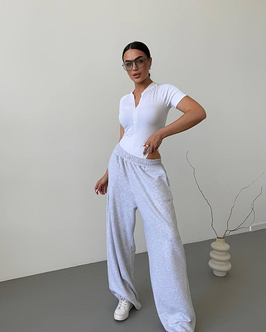 Жіночий базовий боді на блискавці мікродайвінг Білий, 46/48 Одеса - фото 3