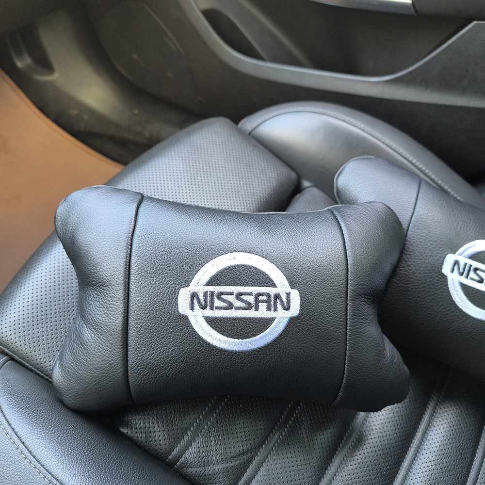 Подушки в авто 2 шт Nissan, натуральна шкіра, з логотипом Ніссан, на підголівник для CN-397 вашої машини Київ - фото 10