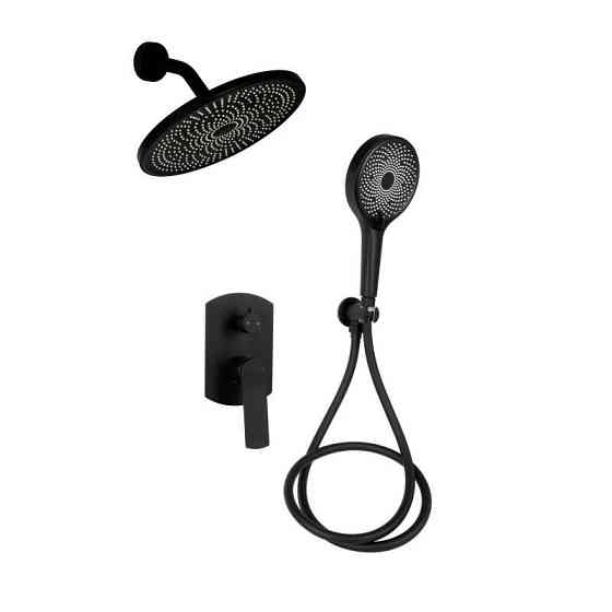 Душевая система скрытого монтажа Qtap Slavonice на два потребителя QTSLA113BLM45900 Black Matt черная Киев