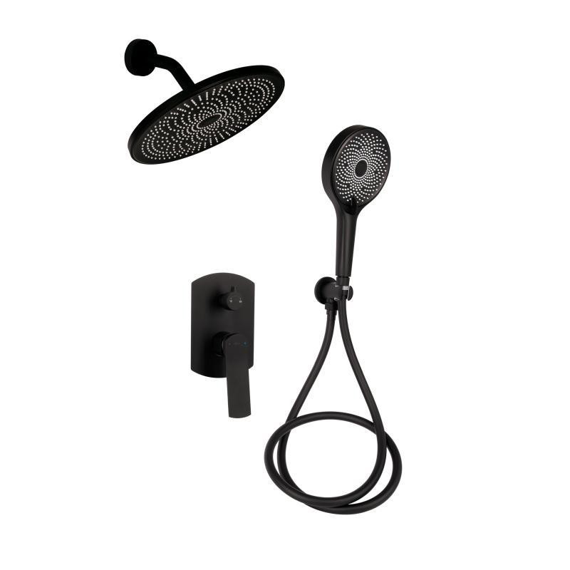 Душова система прихованого монтажу Qtap Slavonice на два споживачі QTSLA113BLM45900 Black Matt чорна Київ - фото 1