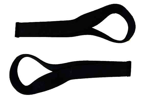 Лямки атлетичні EasyFit Delta Long для станової тяги чорні Коломия