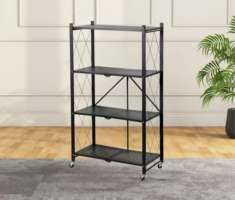 Стеллаж мобильный четырехъярусный универсальный раскладной из нержавеющей стали Коломия - фото 2