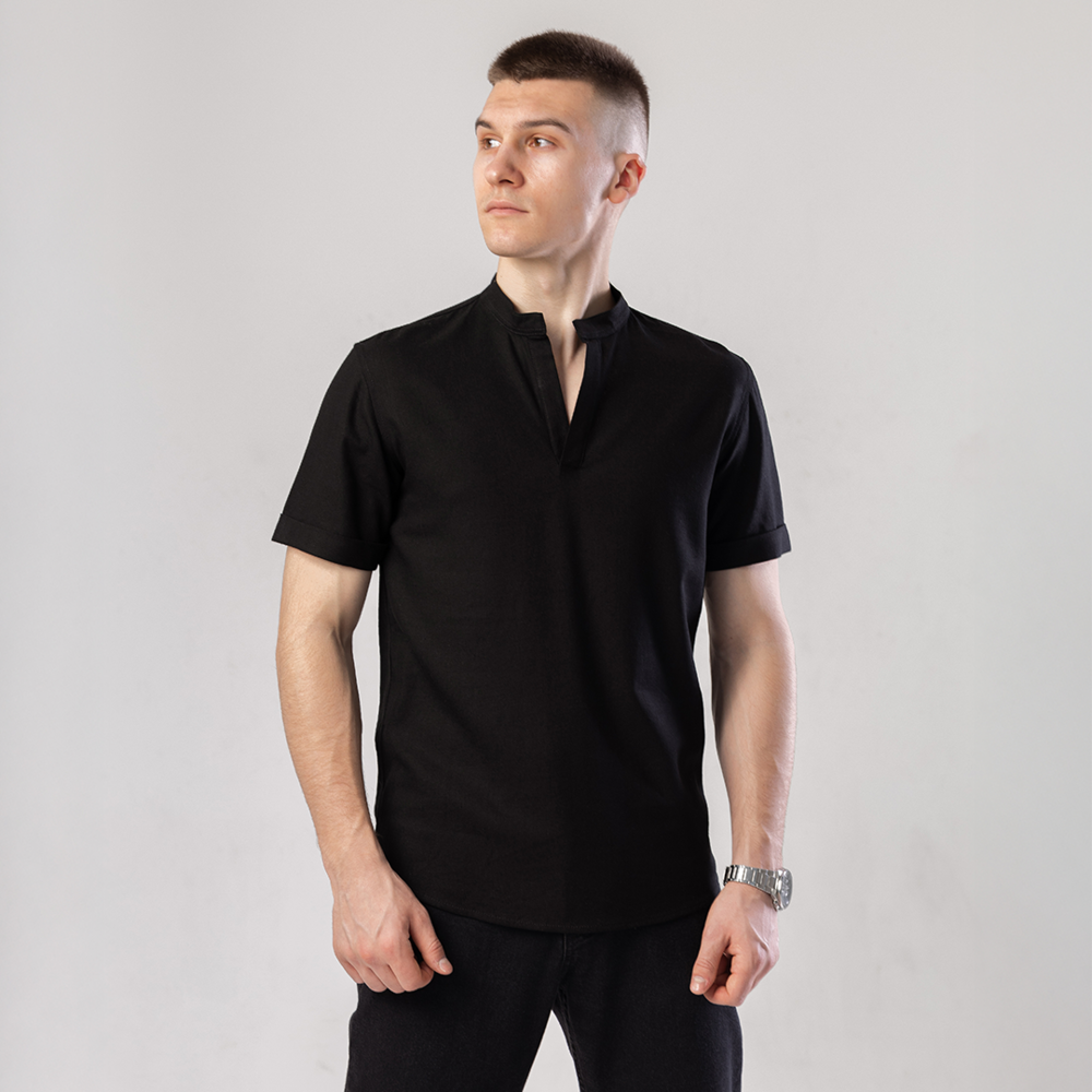 Мужская черная рубашка с коротким рукавом Pobedov Misto Киев - изображение 4