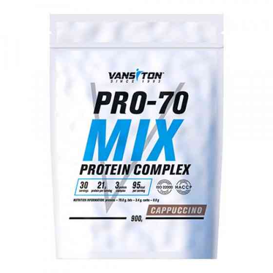 Протеїн Vansiton Mega Protein Pro-70 900 г Капучино Луцьк