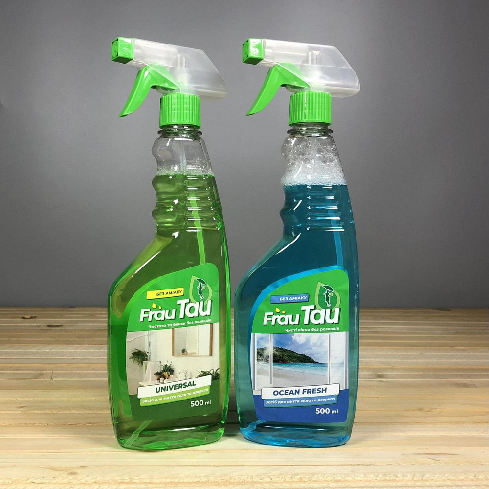 Засіб для миття скла та дзеркал Frau Tau 500 мл — Universal / Ocean Fresh, без аміаку, з розпилювачем Київ - фото 1