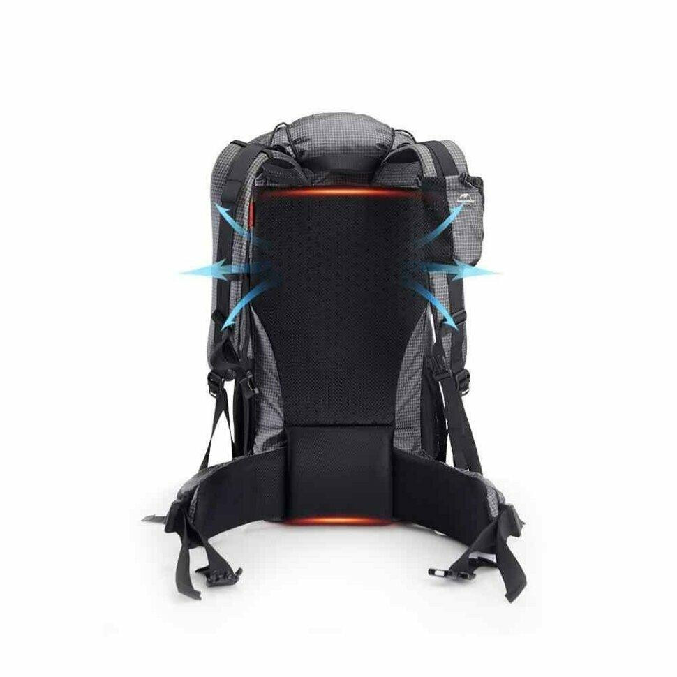 Рюкзак туристичний Naturehike Rock NH20BB113, 40+5 л, чорний Рівне - фото 2