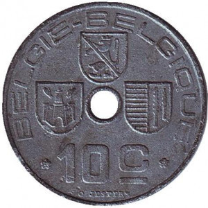 10 сантимів. 1941 рік, Бельгія (Belgie-Blgique). Полтава - фото 1