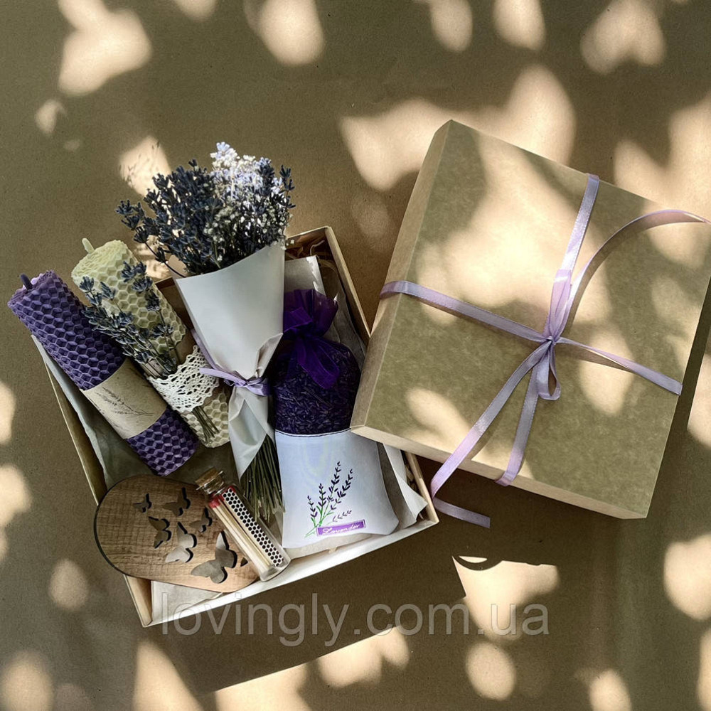 Подарунковий набір з лавандою і свічками "Мерехтіння". Ірпінь - фото 1