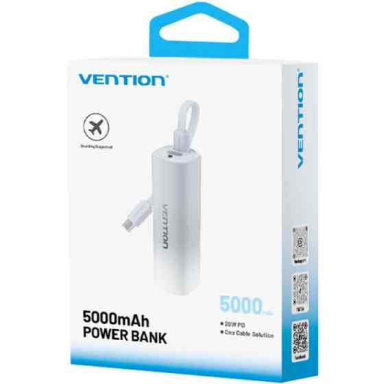 УМБ Vention 5000mAh 20W PD, USB-C In/Out, Lightning In/Out, with cable, Gradient Gray Вінниця