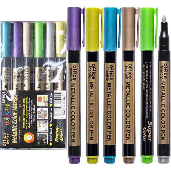 Набор фломастеров METALLIC MP3002/3005, 6 цветов Винница
