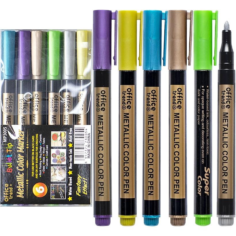 Набор фломастеров METALLIC MP3002/3005, 6 цветов Винница - изображение 1