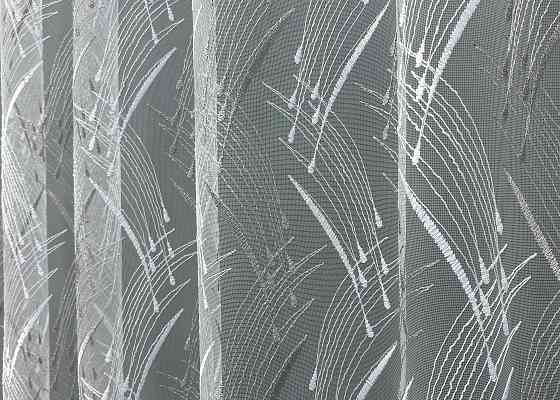 Тюль фатин с вышивкой и люрексом цвет белый с серебристым 1583т Киев