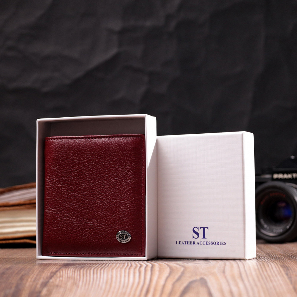 Женский небольшой кошелек из натуральной кожи ST Leather 19476 Бордовый Киев - изображение 10