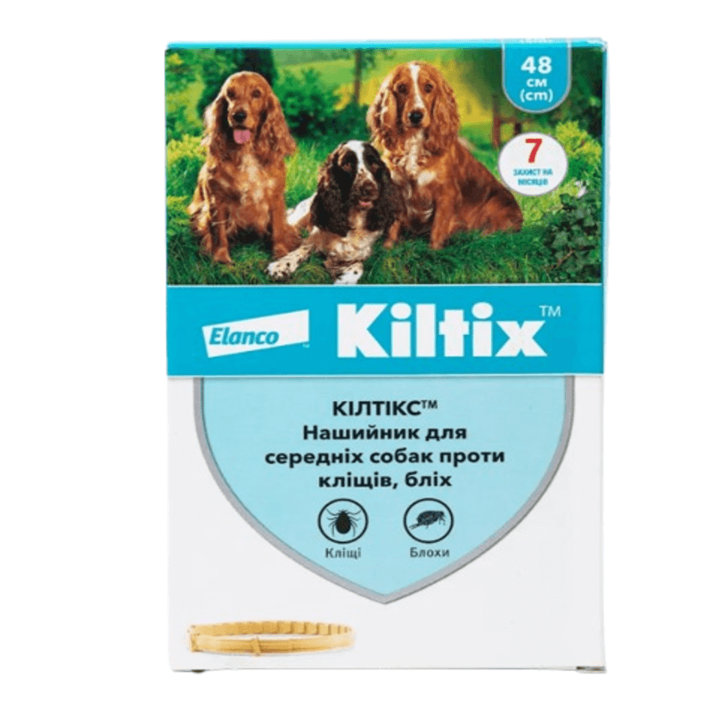 Нашийник Elanco Kiltix проти бліх та кліщів для собак, 66 см Київ - фото 1