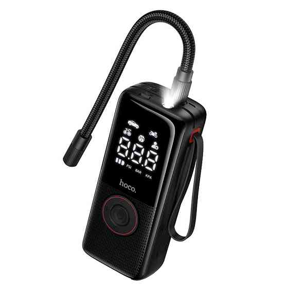 Автомобільний насос HOCO ZP18 Enlighten portable smart air pump Black Одеса