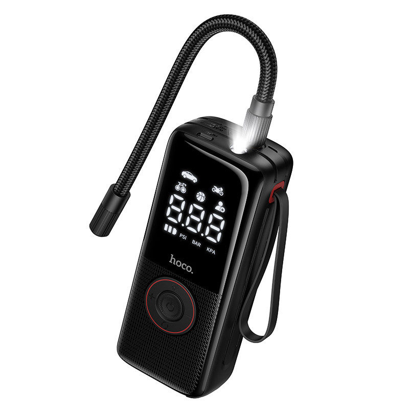 Автомобільний насос HOCO ZP18 Enlighten portable smart air pump Black Одеса - фото 1