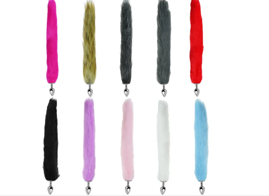 Анальна пробка із хвостом EGZO - Fox Tail Silver Plug Light Gray, size S Sex Aura Київ - фото 4