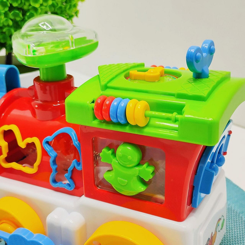 Паровоз розвиваючий TK Group озвучка на батарейках пищалка на трубі підсвічування Червоно-зелений (93866) Чернігів - фото 3