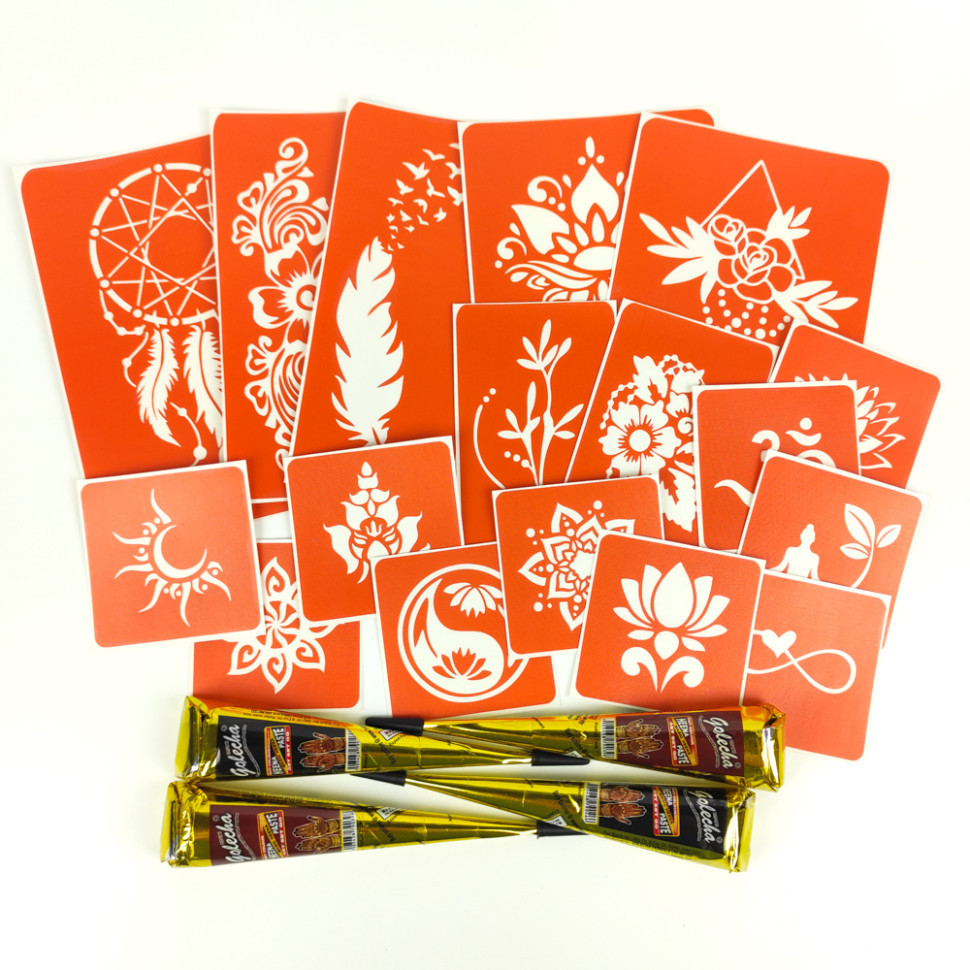 Набор хны с трафаретами для био-тату №6 henna-set-06 Винница - изображение 3