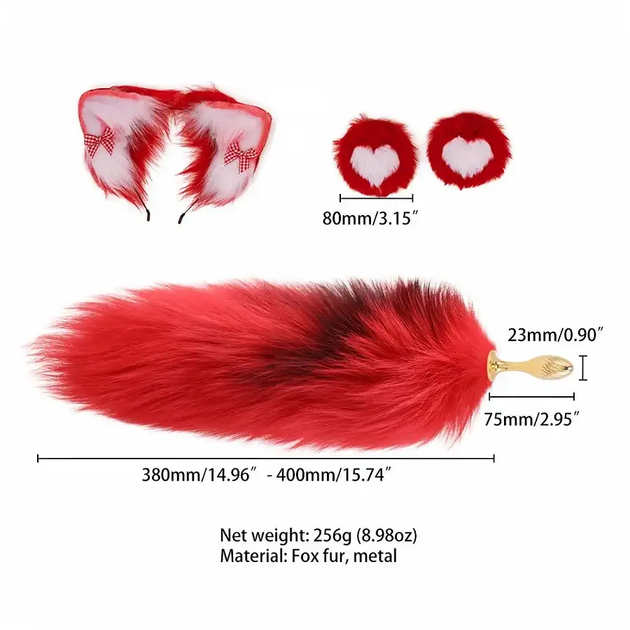 Анальна пробка з хвостом лисиці LOCKINK SEVANDA Red Vixen Set with Pear-shape Plug Львів - фото 7