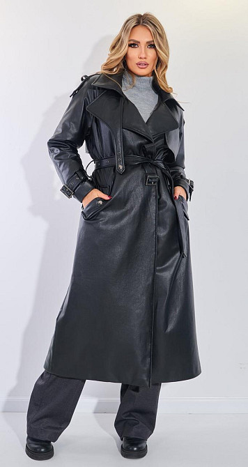 Плащ из эко кожи на замше (46) Киев - изображение 1