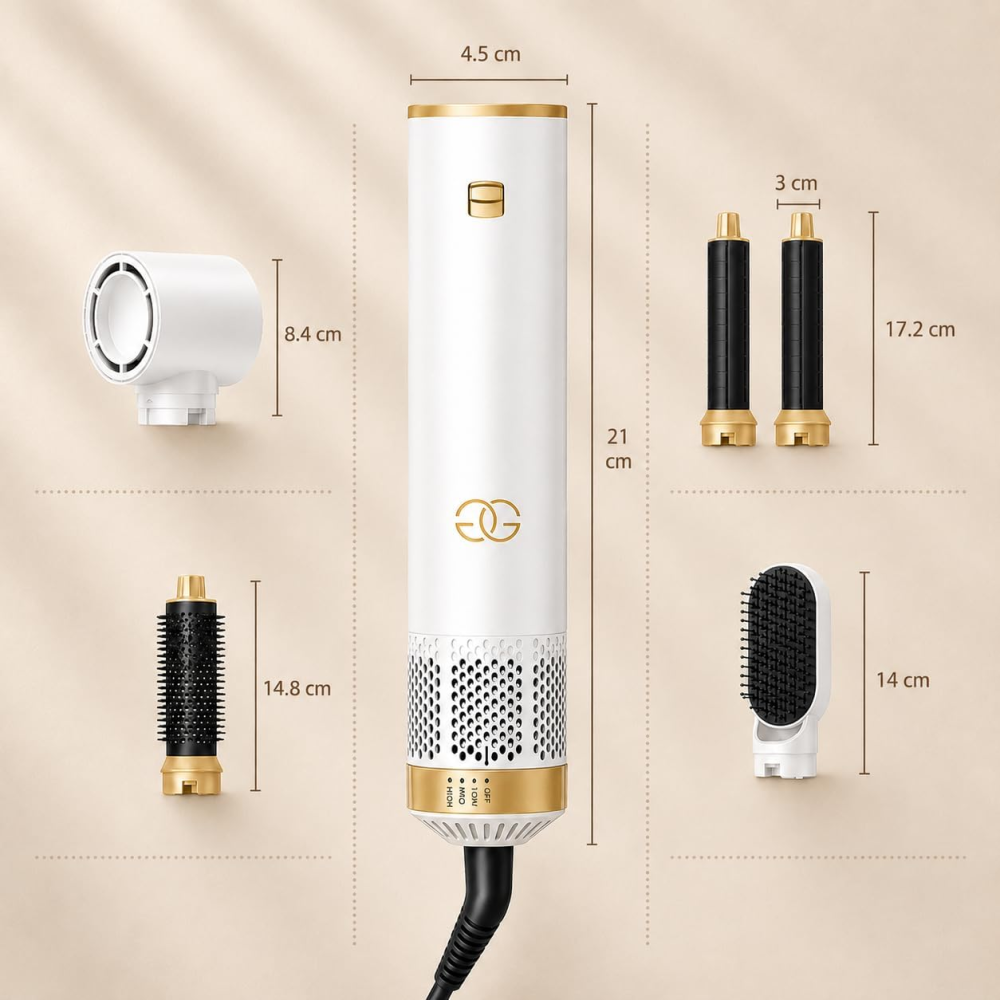 Мультистайлер Golden Goods Airstyler 5-в-1 1000 Вт, 110 000 об/хв, іонізація, фен для локонів, об'єму та випрямлення Київ - фото 10