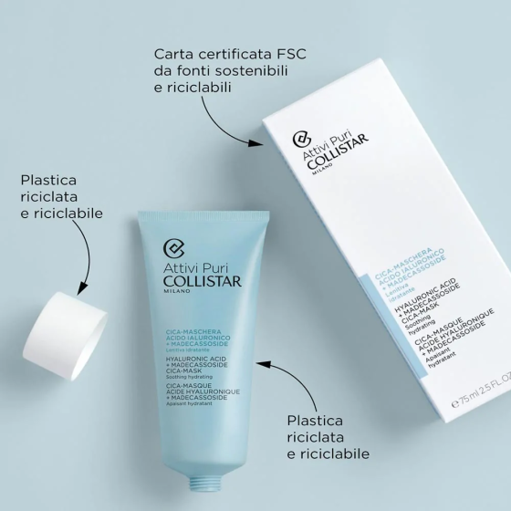 Маска для лица Collistar attivi puri hyaluronic acid madecassoside cica mask 75ml Славянск