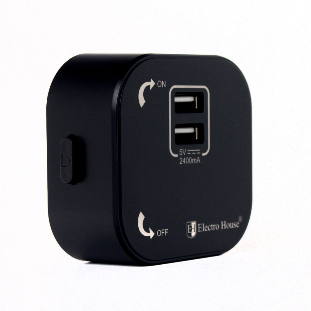 Розетка трековая двойная USB 2.4 А, Unique Elegance Pandora Black Днепр - изображение 2