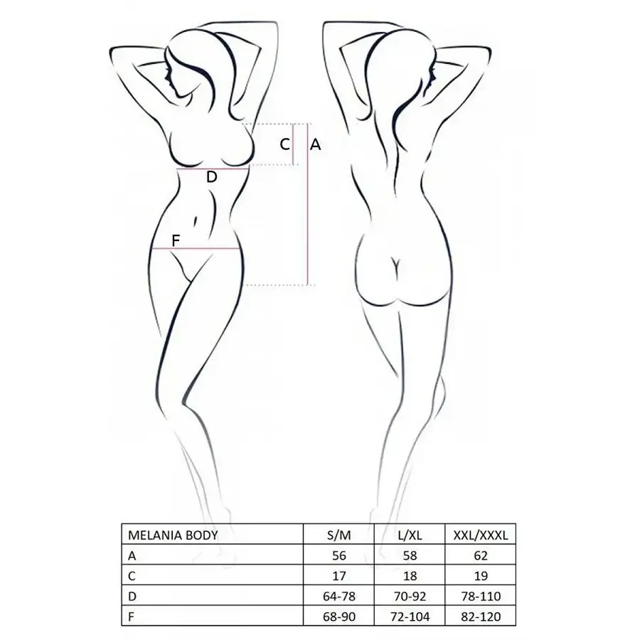 Боді Passion MELANIA BODY XXL/XXXL, black Львів - фото 5