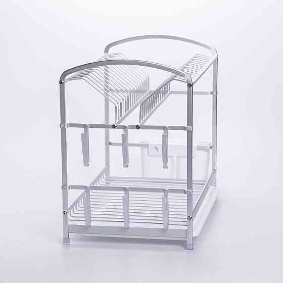 Двоярусна алюмінієва сушилка для кухні з лотком Київ