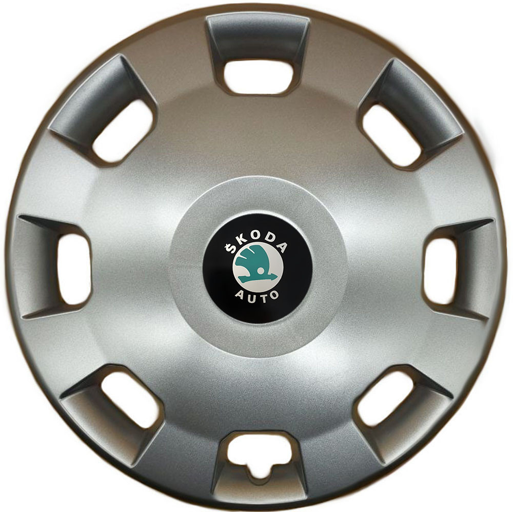Автомобильные модельные колпаки R14 Skoda (зелена) 207 4шт, SJS, серебряные Киев - изображение 1