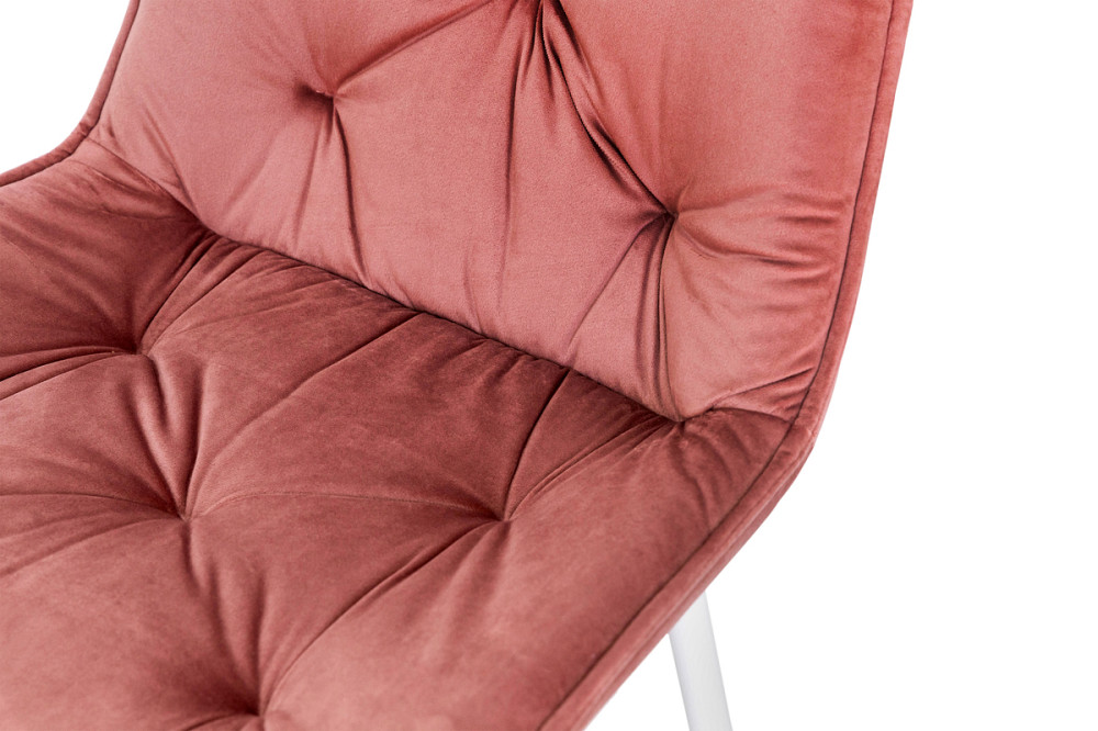 Стілець Прадо білий/ велюр пудровий Киев - изображение 1