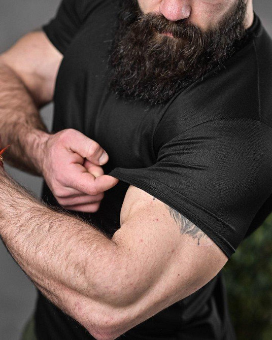 Тактична футболка, що відводить піт, любов чорна ДЛ6548 Одесса - изображение 4