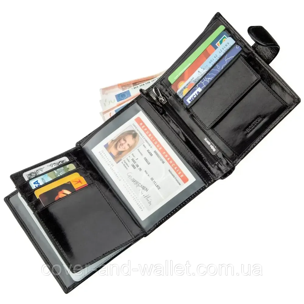 Солідний вертикальний чоловіче портмоне з гладкої шкіри Boston B5-020 Київ - фото 7