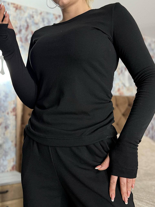 Женский теплый базовый костюм двойка: лонгслив и штаны джерси на флисе Одесса - изображение 7