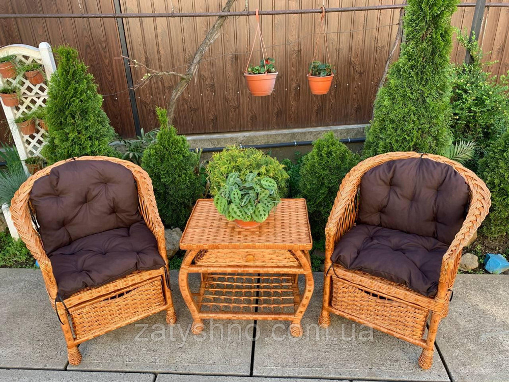Плетений комплект меблів із лози (крісла із шуфлядами) Київ - фото 7