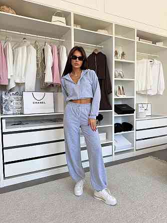 Женский прогулочный костюм двойка: зип худи и штаны двунитка Меланж, 46/48 Одесса