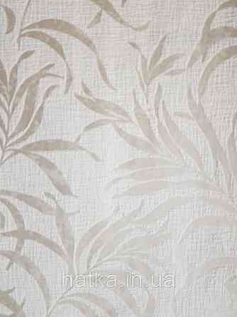 Шпалери вінілові на флізеліні Marburg Chelsea 0.53х10 молочні гілки листя сріблясті Київ