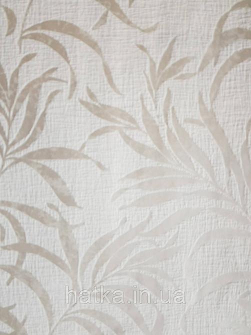 Шпалери вінілові на флізеліні Marburg Chelsea 0.53х10 молочні гілки листя сріблясті Київ - фото 2