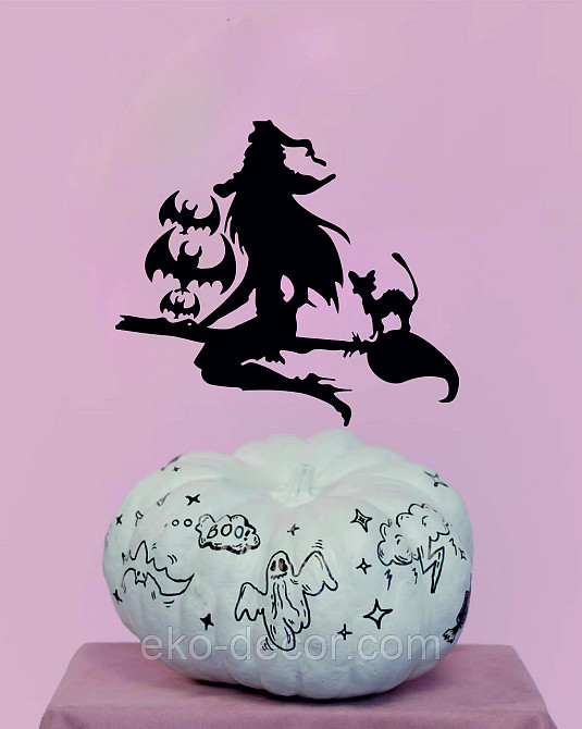 Декоративне настінне Панно «Відьма на мітлі», Декор на стіну 110*97 см, Чорний Київ - фото 6