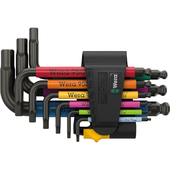 Набор цветных шестигранников дюймовых с шаром Wera 5/64’-3/8’’ 9ед., разноцветные, 05022641001 Одесса