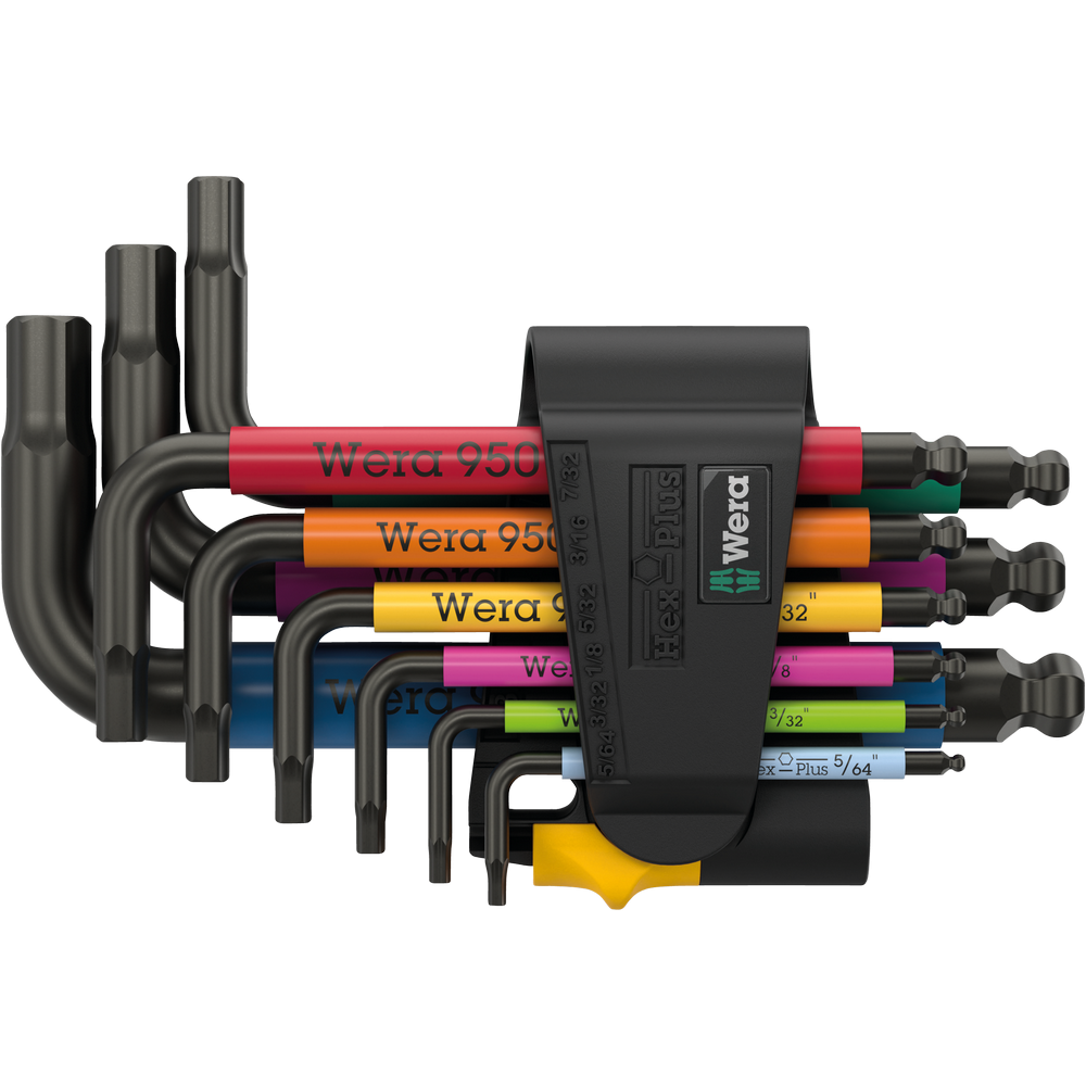 Набір кольорових шестигранників дюймових з кулею Wera 5/64’’-3/8’’ 9од., різнокольорові, 05022641001 Одеса - фото 1