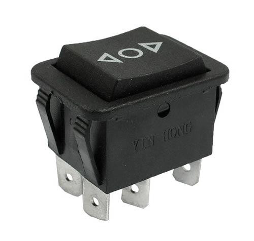 Переключатель KCD2-223, (ON)-OFF-(ON), (6pin) черный Полтава - изображение 1