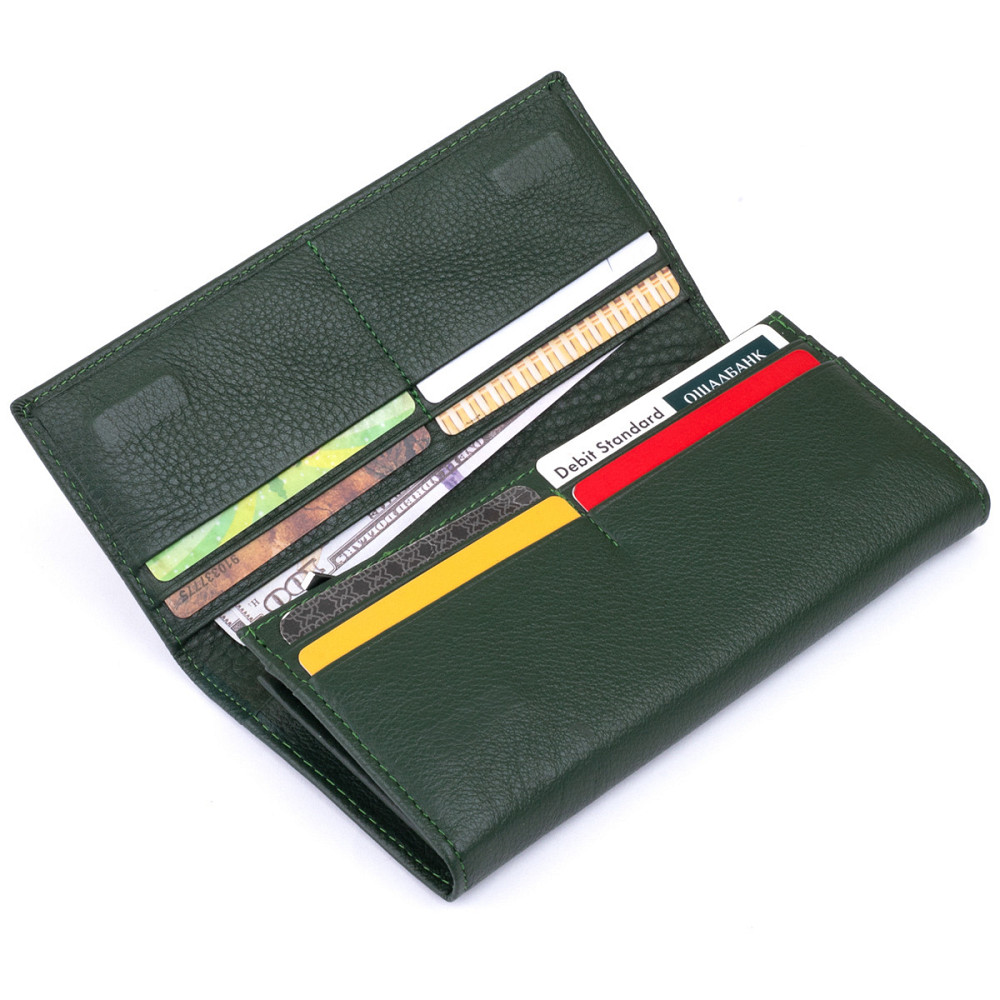 Кошелек на магнитах с клапаном женский Зеленый (ST Leather) Киев - изображение 9