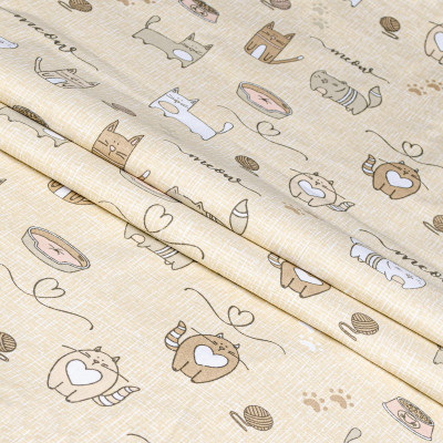 Постільна білизна Home Line Котяча радість пісчано-рожевий бязь полуторний (175853) Вінниця - фото 2