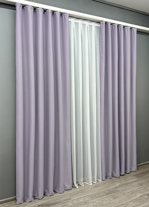 Комплект готовых штор VR-Textil Блэкаут Midnight № 1227ш Лавандовый 100х290 см 2 шт (31-534) Киев - изображение 4