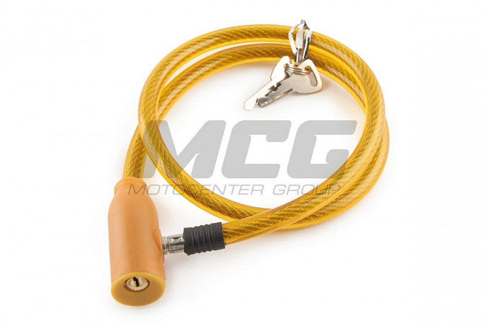 Замок на колесо (трос) (с ключом) (желтые) Мукачево - изображение 1