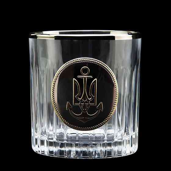 Набор для виски Шеврон МВФ Boss Crystal хрусталь (6 бокалов по 360 мл) декорирован платиной, серебром и позолотой Киев