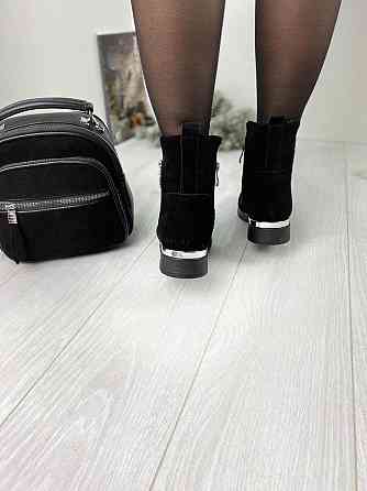 Черевики жіночі D and V чорні замша зима висота 14см (2201) Коломия